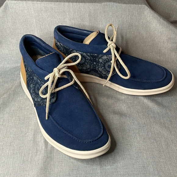 UGG Hulman Bandana Blue Suede Shoes Leather Chukka Lace Up Ankle Boots Mens 9 main image 14